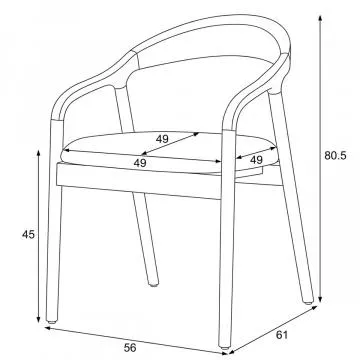 J�deln� k�eslo Dch-v3203 - rozm�ry