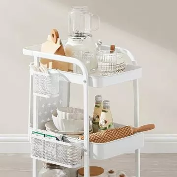 Pojízdný úložný vozík - bílá (APV-E1037 WT)