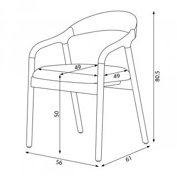 jídelní křeslo Dch-v3202 rozměry