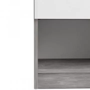 Noční stolek Simplicity 238 - beton/bílý lesk