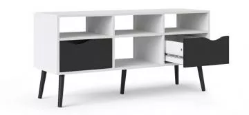 TV stolek Retro 391 - bílá/černá