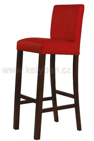 Čalouněná barová židle, rám z masivu, česká výroba