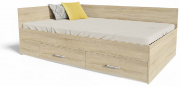 Postel RENATA (R) 140cm, s matrac�, s ro�tem a s �lo�n�m prostorem ? dub sonoma