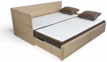 Postel MARKO (F) 90cm, s roštem a s úložným prostorem - lamino 18 mm ? dub bardolino