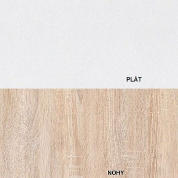 Konferenční stůl BERN ? plát bílý / nohy dub sonoma