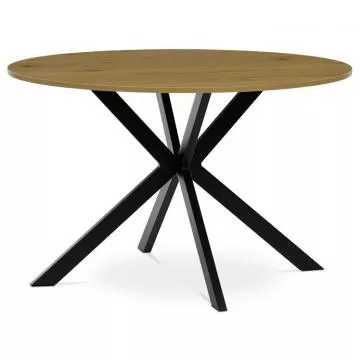 Kulat jdeln stl 120x120cm, mdf, divok dub, HT-F4120 OAK