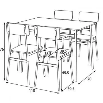 Praktický jídelní set AUT-O2156 rozměr