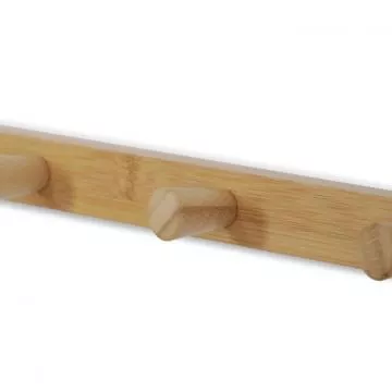 Nástěnná police s věšáky z masivního bambusu DR-B005