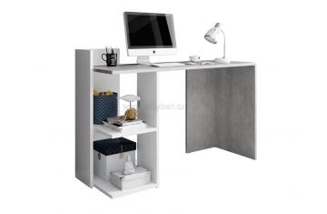 PC stůl Andreo, beton/bílý mat 