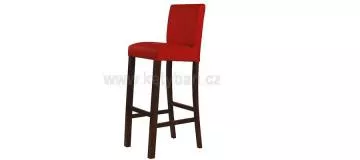 Čalouněná barová židle, rám z masivu, česká výroba