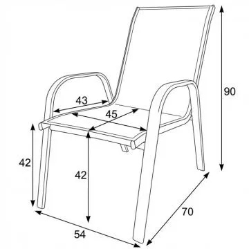 Zahradn� k�eslo AZC-C1000 - rozm�ry