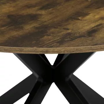 Stl jdeln kulat, 120x120x75,5 cm, MDF star devo, ern kovov nohy HT-F4120 OLW