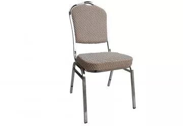 Jídelní židle Zina new - Béžová/vzor/chrom