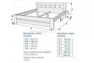 Dřevěná postel Jakub