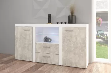 Komoda Rizo 2D2S, b�l�/beton