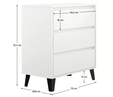 Komoda BOGAN 3S70 - b�l�