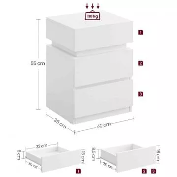 No�n� stolek ANT-E1163 WT - b�l�