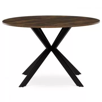 Stl jdeln kulat, 120x120x75,5 cm, MDF star devo, ern kovov nohy HT-F4120 OLW