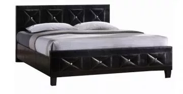 Čalouněná postel z eko-kůže - černá