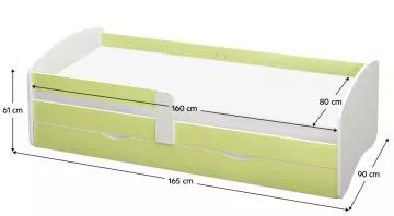 Postel s rotem a lonm prostorem 80x160, bl/zelen, COCOLINO