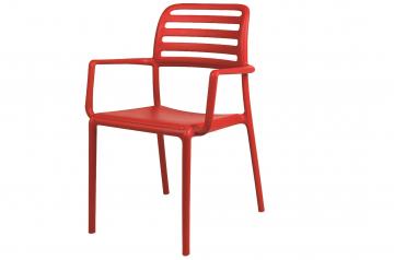 Odolná plastová jídelní židle Costa rosso