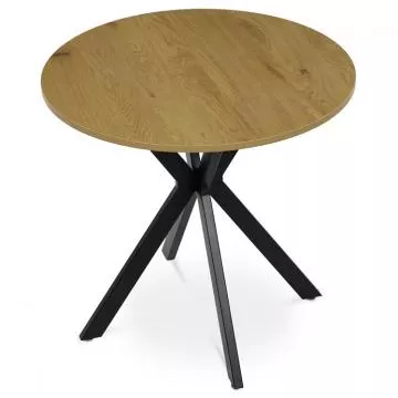 Kulat jdeln stl 80x80cm, mdf, divok dub, HT-F4108 OAK