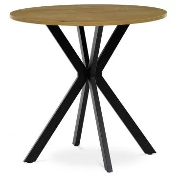 Kulat jdeln stl 80x80cm, mdf, divok dub, HT-F4108 OAK