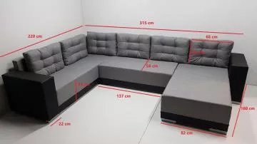 Sedac� souprava Dafne U, rozm�ry