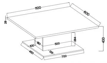 Konferen�n� stolek Denis, rozm�ry