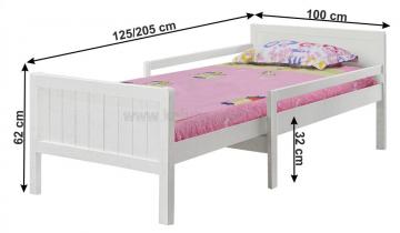 Dětská rostoucí postel Eunika - bílá