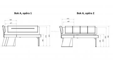 Rozmry rohov lavice Duo