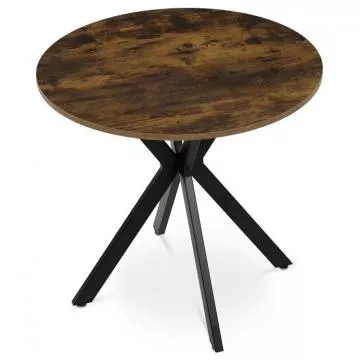 Kulat jdeln stl 80x80cm, mdf, old wood, HT-F4108 OLW