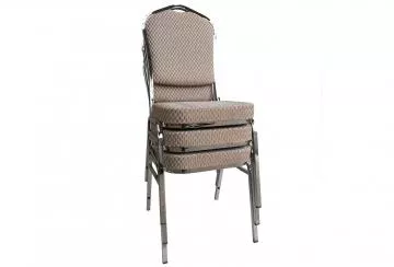 Jídelní židle Zina new - Béžová/vzor/chrom