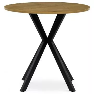 Kulat jdeln stl 80x80cm, mdf, divok dub, HT-F4108 OAK