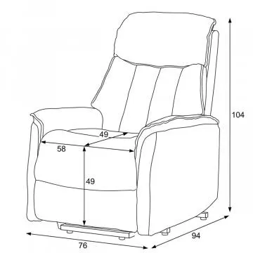 polohovac� k�eslo TV-H9727 - rozm�r