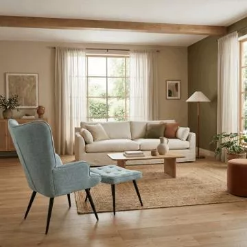 relaxační křeslo s podnožkou Ak-303 Blue 2