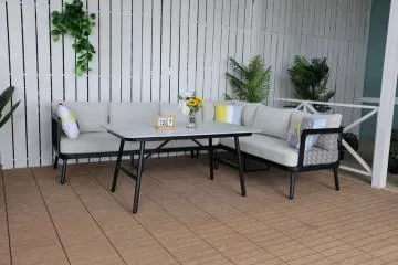 EDINBURGH - hliníkový stůl 140 × 80 cm