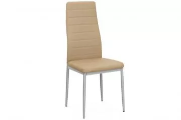 Jídelní židle Coleta nova ekokůže béžová/kov stříbrná