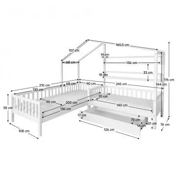 Rohov� postel ENOLA  - b�l�