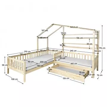 Rohov� postel ENOLA  - p��rodn�