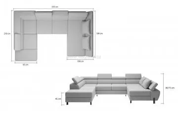 Sedac souprava Molina lux XL - rozmry