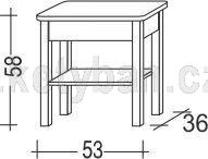 Noční stolek Thim - rozměry