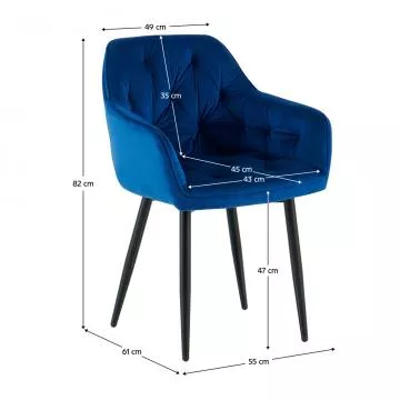Moderní jídelní křeslo Fedris Vevet modrý