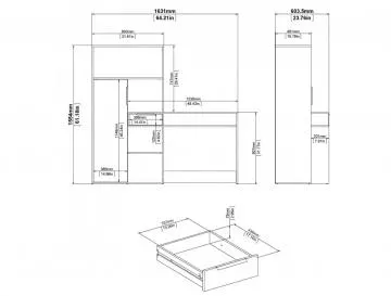Psac� st�l Felix 173 dub sonoma/b�l�, rozm�ry