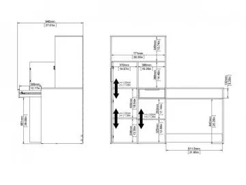 Psac� st�l Felix 173 dub sonoma/b�l�, rozm�ry