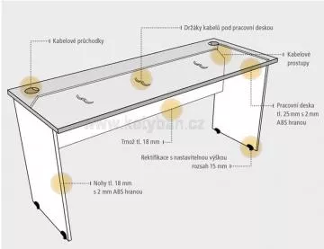 Pracovn stl Hobis Gate - proveden GE 800-1600 - 