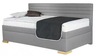 Jednolůžková čalouněná postel GIVI s dlouhým čelem