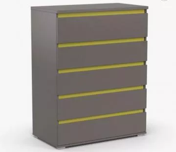 Praktick komoda Rea amy 4 grafit/barevn lity