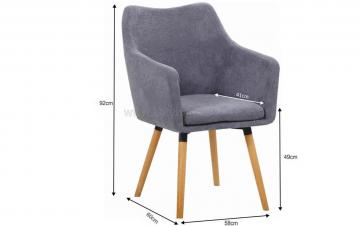 Jídelní židle Dabir - šedá/buk