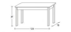 Jídelní stůl 124x78 - schéma